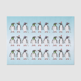 Drei Weihnachtspinguine Illustration Seidenpapier