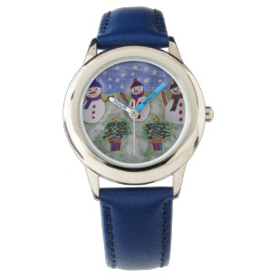 Drei Weihnachtsschneebewohner Armbanduhr