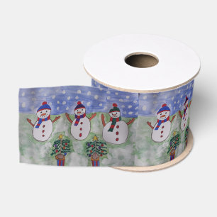 Drei Weihnachtsschneebewohner Ripsband