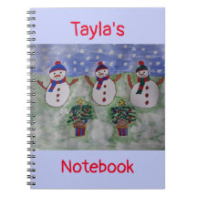 Drei Weihnachtssnowmen SpiralNotebook