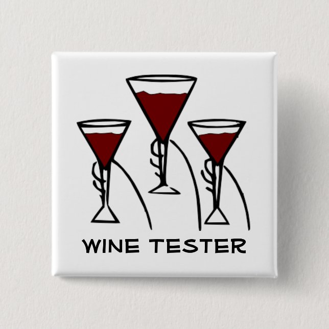 Drei Wein-Gläser im HandCartoon Button (Vorderseite)