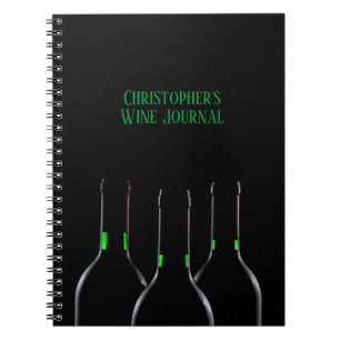 Drei Weinflaschen/Personalisiertes Weinjournal Notizblock