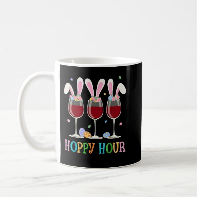 Drei Weingläser Ostern Drinken Sonnige Ohren Drin Kaffeetasse (Links)