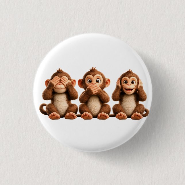 Drei Weise Affen Button (Vorderseite)