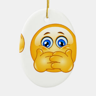 drei weise Emojis Keramikornament