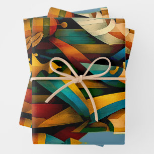 Drei Weise Männer Abstrakte Geburtskunst  Geschenkpapier Set