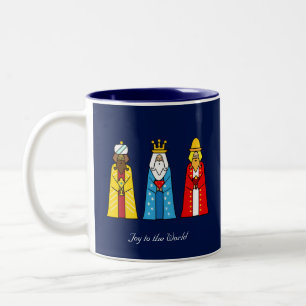 Drei Weise Männer auf Marineblau Zweifarbige Tasse