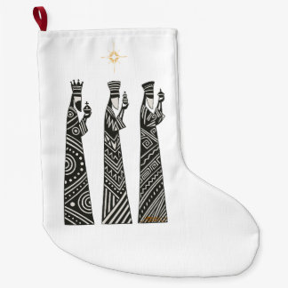 Drei Weise Männer Folk-Art-Weihnachtskrippe Großer Weihnachtsstrumpf