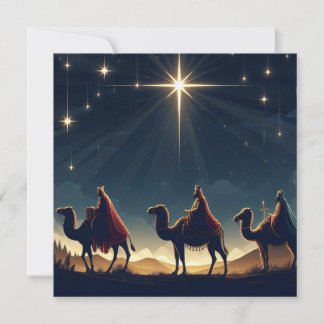 Drei Weisen - flache Weihnachtskarte Feiertagskarte