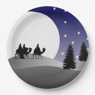 Drei Weisen Grafische Weihnachten Pappteller