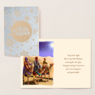 Drei Weisen Luxus Real Foil Weihnachtskarten Folienkarte