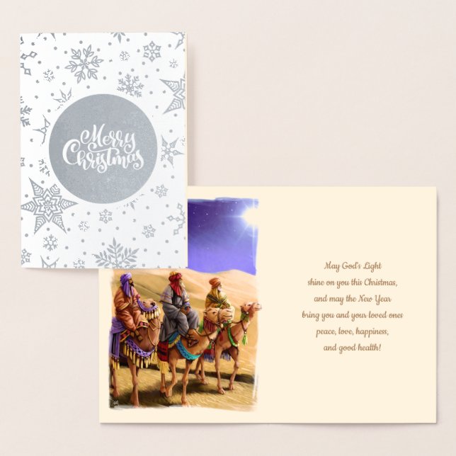 Drei Weisen Luxus Real Foil Weihnachtskarten Folienkarte (Anzeige)