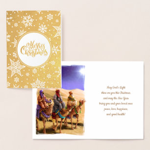 Drei Weisen Luxus Real Foil Weihnachtskarten Folienkarte