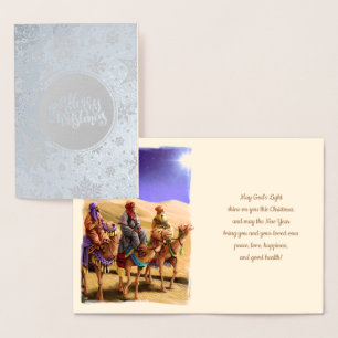 Drei Weisen Luxus Real Foil Weihnachtskarten Folienkarte