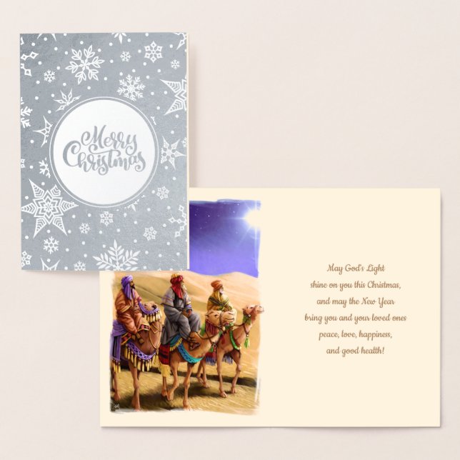 Drei Weisen Luxus Real Foil Weihnachtskarten Folienkarte (Anzeige)