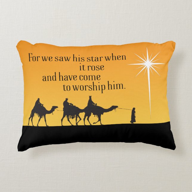 Drei Weisen Star von Bethlehem Weihnachtsakzent Dekokissen (Vorderseite)