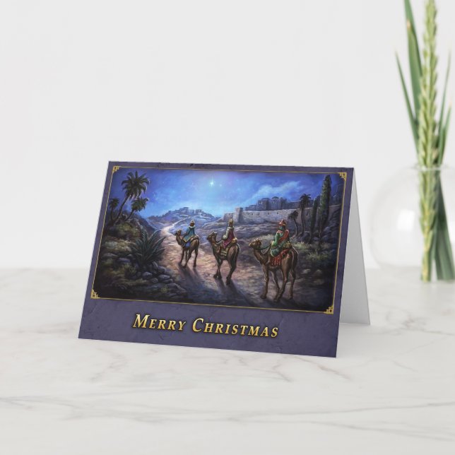 Drei Weisen Weihnachtskarte Feiertagskarte (Vorderseite)