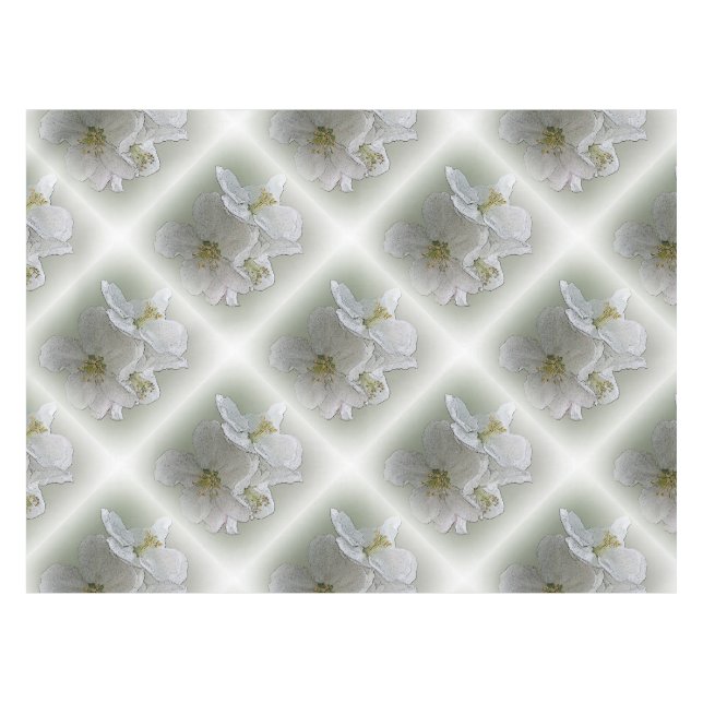 drei weiße Blume Tischdecke (Vorderseite (Horizontal))