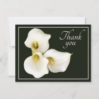 Drei weiße Calla Lilies schwarzer Hintergrund Viel