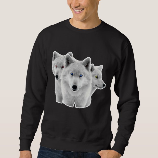 Drei weiße Wölfe Sweatshirt (Vorderseite)