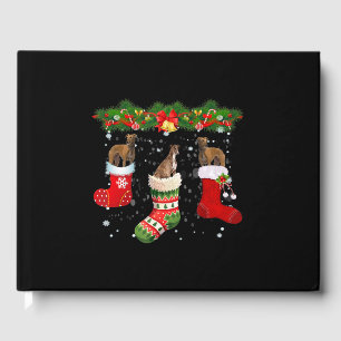 Drei Windhund Hund in Socken Weihnachten Gästebuch