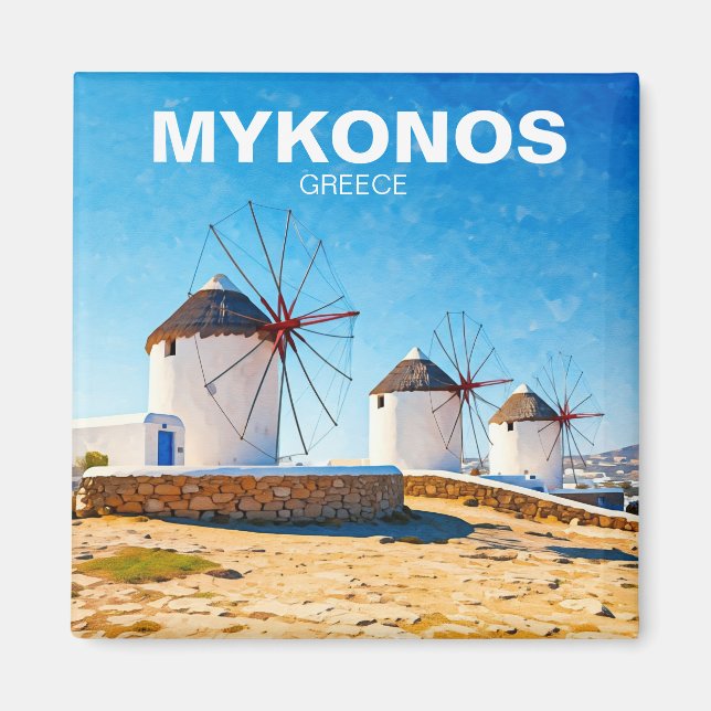 Drei Windmühlen in Mykonos Griechenland - Radtour Magnet (Vorne)