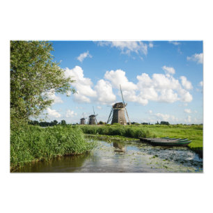 Drei Windmühlen und ein Kanal-Fotodruck Fotodruck