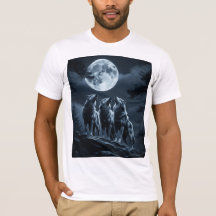 Drei Wölfe heulen bei Vollmond - Drei Wolf