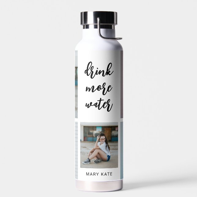 Drei Wörter Collage EDITABLE FARBFLasche Trinkflasche (Links)