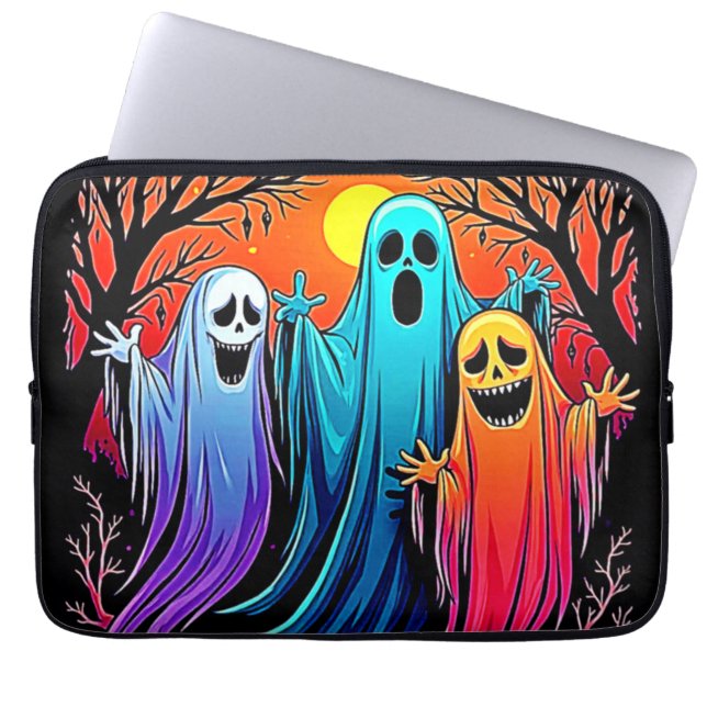 Drei wunderbare Halloween-Geisterdesign Laptopschutzhülle (Vorderseite)