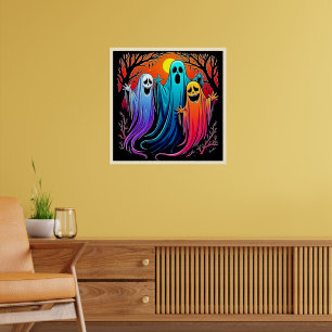 Drei wunderbare Halloween-Geisterdesign Poster