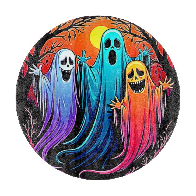 Drei wunderbare Halloween-Geisterdesign Schneidebrett (Vorderseite)