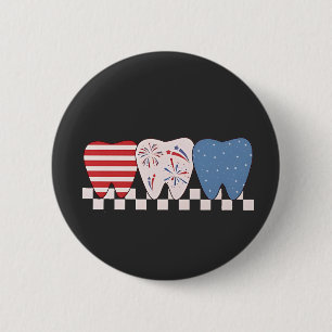 Drei Zähne Grafik Design 4. Juli Button