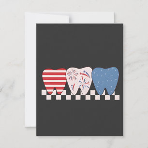 Drei Zähne Grafik Design 4. Juli Einladung