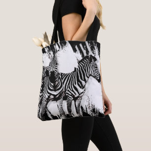 Drei Zebras beim Malen Tasche