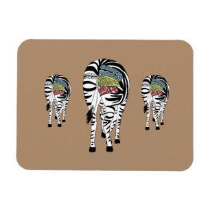 Drei Zebras Magnet