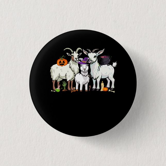 Drei Ziegen Witze Beängstigende Mummy Halloween Zo Button (Vorderseite)