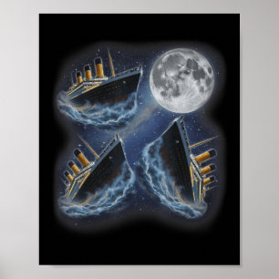 Drei Zimmer Titanic Mond 3 Heulend Bei Mond Funny Poster