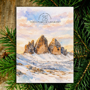 Drei Zinnen von Lavaredo   Wasserfarben Berg  Postkarte