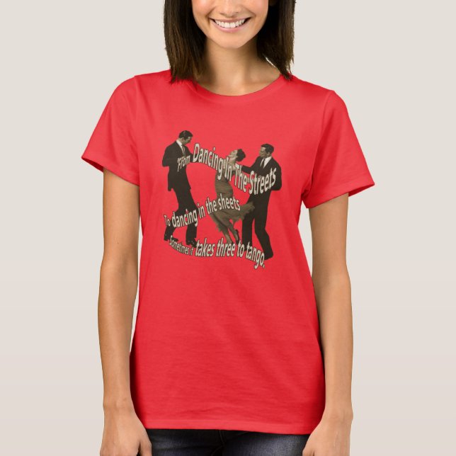 Drei zu Tango Dancing Retro Drohes T-Shirt (Vorderseite)