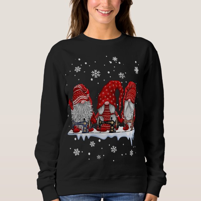 Drei Zwerge Nähen und Stechen Weihnachtsgeschenk Sweatshirt (Vorderseite)