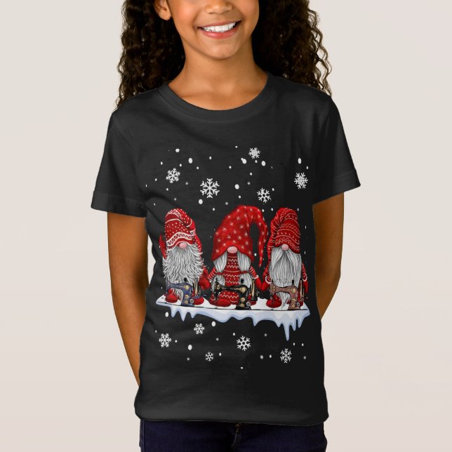 Drei Zwerge Nähen und Stechen Weihnachtsgeschenk T-Shirt (Vorderseite)