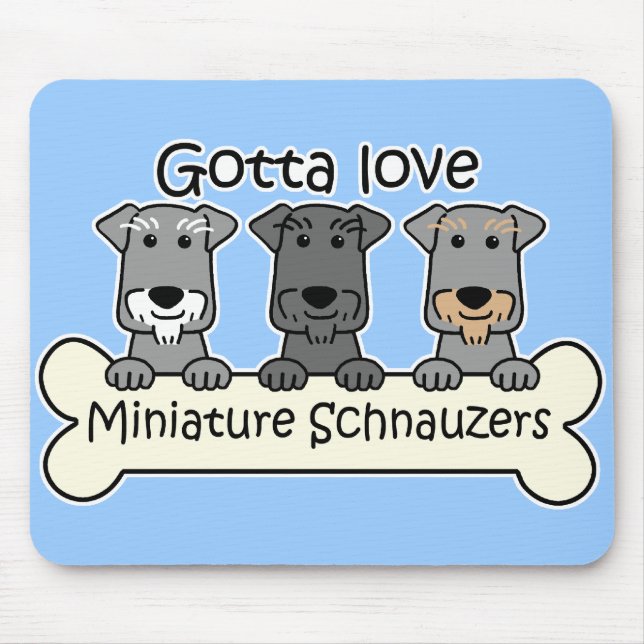 Drei Zwergschnauzer Mousepad (Vorne)