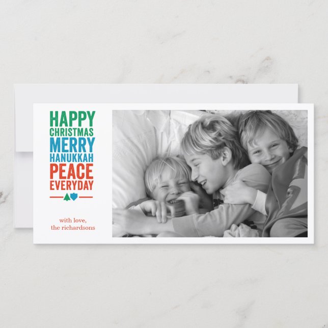 Dreidel Baum 1 Feiertagskarte (Vorderseite)