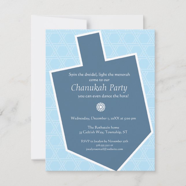 Dreidel Chanukah Party Einladung (Vorderseite)