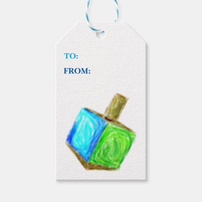 Dreidel-Gift Tag-Vertikal Geschenkanhänger (Vorderseite)