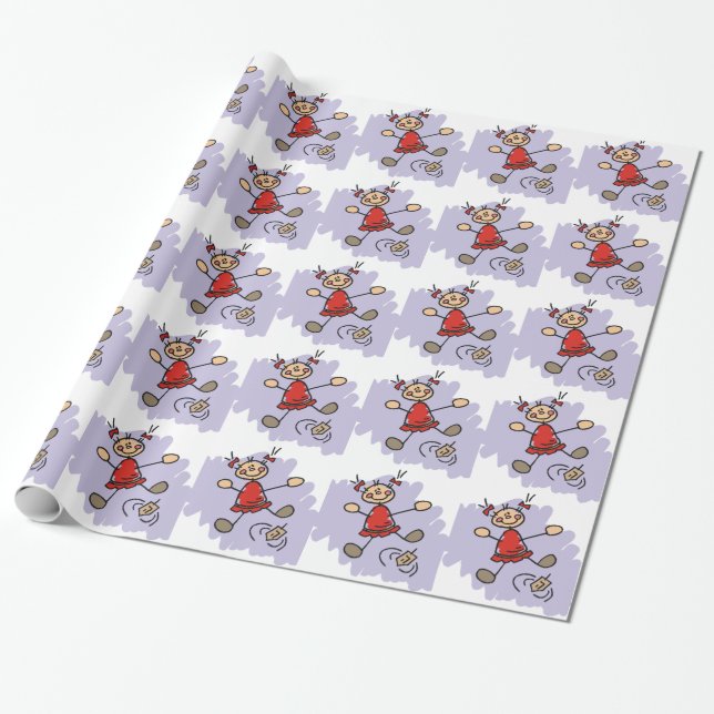 Dreidel Girl Geschenkpapier (Ungerollt)