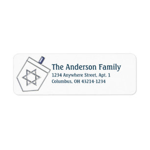 Dreidel Hanoukka Étiquettes de adresse d9