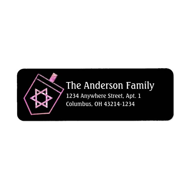 Dreidel Hanukkah Address Labels d8 (Vorne)