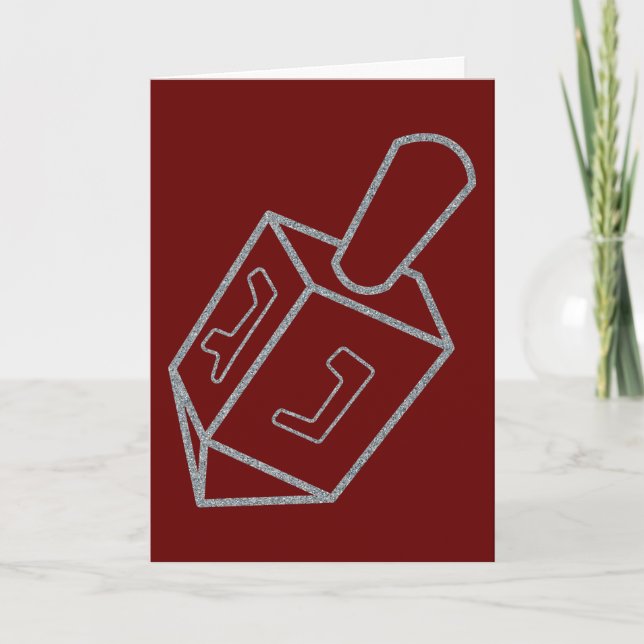 Dreidel Hanukkah Glitzer Grußkarte Dankeskarte (Vorderseite)